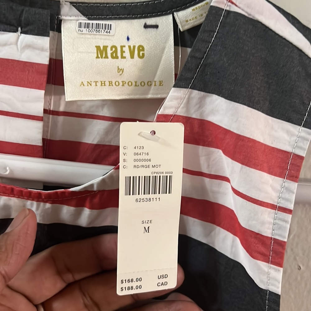 Anthropologie Maeve Striped Wide Leg Jumpsuit NWT Size M - Picture 9 of 14